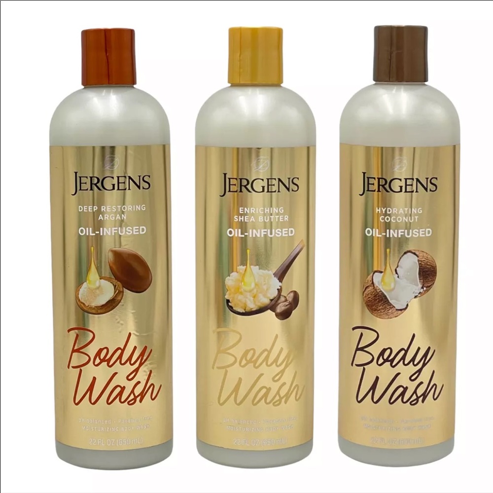 Jergens Trio Coconut Shea Butter Argan Oil Infused Moisturize Body Wash 22 oz